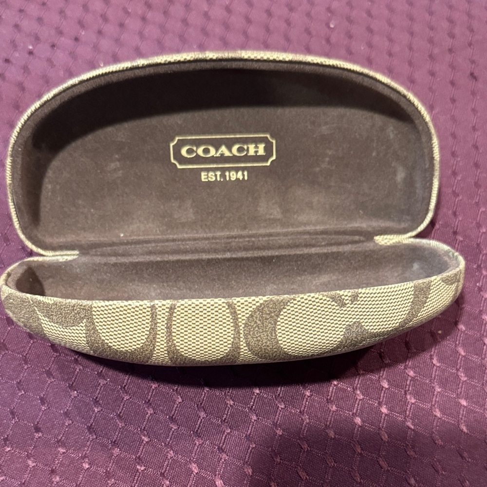 Coach Signature Beige Eyeglass Case